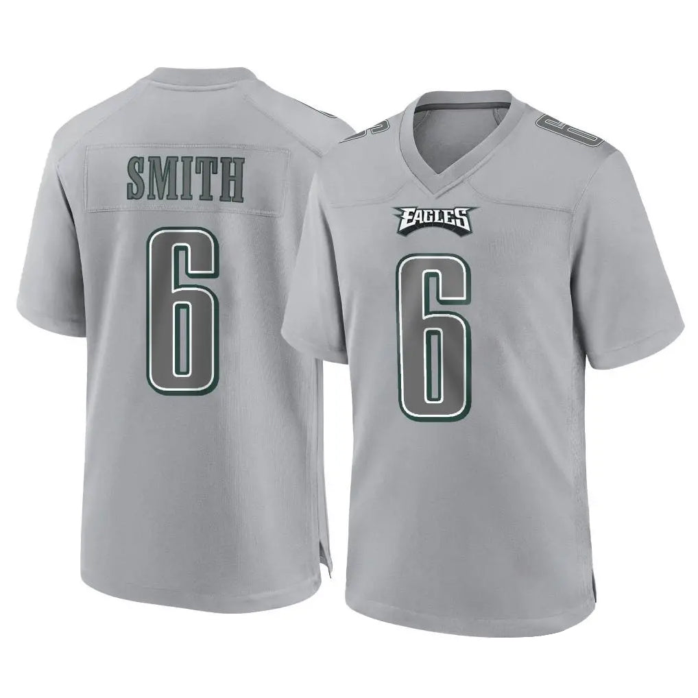P.Eagles #6 DeVonta Smith Player Gray Atmosphere Fashion Home Game Gdoa Stitched Jerseys