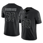 C.Panthers #30 Chuba Hubbard Player Black Limited Reflective Game Gdoa Stitched Jerseys