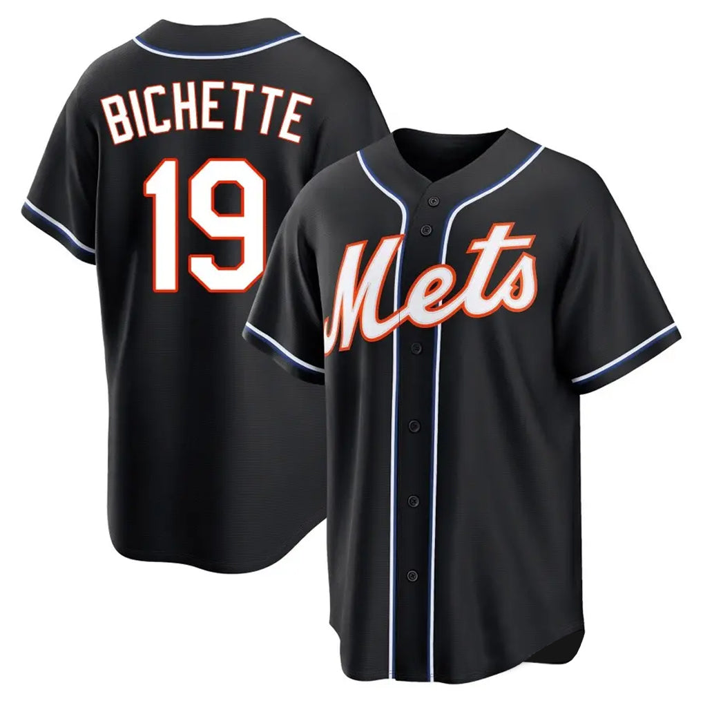 NY.Mets #19 Bo Bichette Player Black Fashion Out Game Fdoa Stitched Jerseys