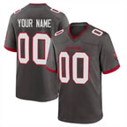 Custom TB.Buccaneers Pewter Alternate Home Game Any Name & Numbers Gdoa Stitched Jerseys