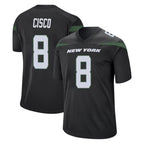 NY.Jets #8 Andre Cisco Player Stealth Black Home Game Gdoa Stitched Jerseys