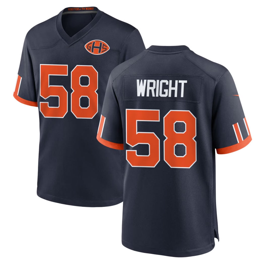 C.Bears #58 Darnell Wright Player Navy 2026 Rivalries Collection Home Game Gdoa Stitched Jerseys