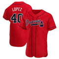 A.Braves #40 Reynaldo Lopez player Red Authentic Alternate Stitched Jerseys