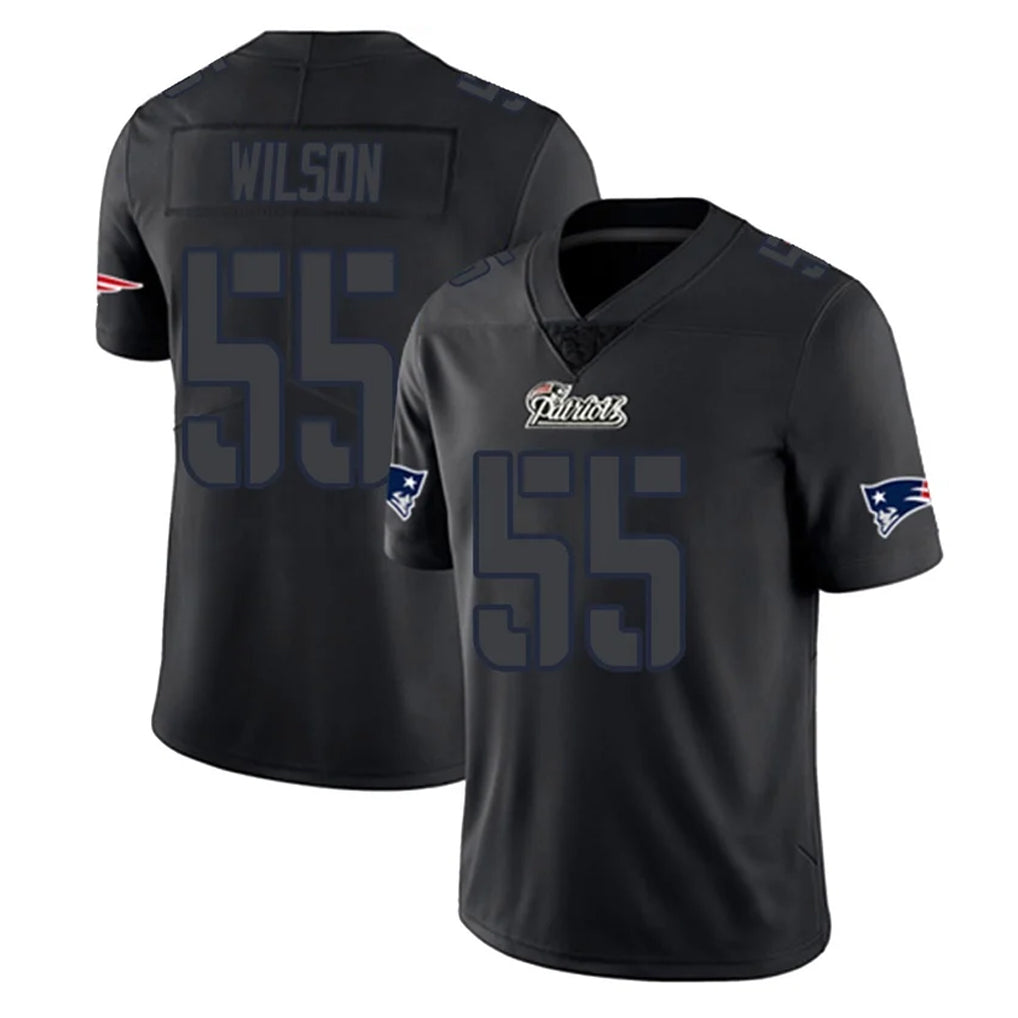 NE.Patriots #55 Jared Wilson Player Black Impact LImited Home Game Gdoa Stitched Jerseys
