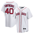 B.Red Sox #40 Willson Contreras Player White Home Game Gdoa Stitched Jerseys