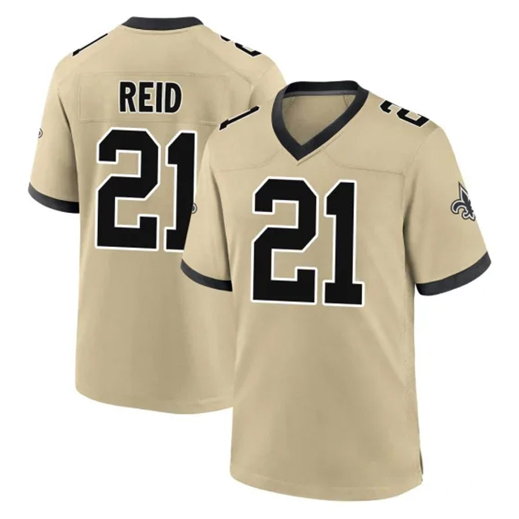 NO.Saints #21 Justin Reid Player Gold Home Game Gdoa Stitched Jerseys