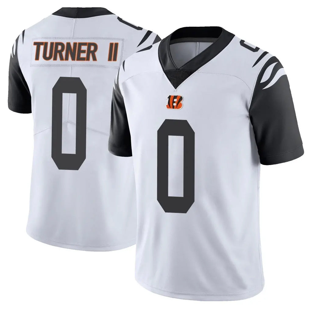 C.Bengals #0 DJ Turner II Player White Color Rush Vapor Untouchable Limted Home Game Gdoa Stitched Jerseys