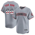 Custom W.Nationals Gray USA 250 Fourth of July Limited Home Game Any Name & Number Gdoa Stitched Jerseys