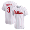 P.Phillies #3 Bryce Harper Player White Home Limited Elite Fdoa Stitched Jerseys