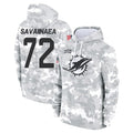 M.Dolphins #72 Jonah Savaiinaea Player Arctic Camo Salute to Service Hoodies Limited Game Gdoa Stitched Jerseys