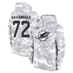 M.Dolphins #72 Jonah Savaiinaea Player Arctic Camo Salute to Service Hoodies Limited Game Gdoa Stitched Jerseys