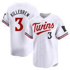 M.Twins #3 Harmon Killebrew Player White Home Limited Fdoa Stitched Jerseys
