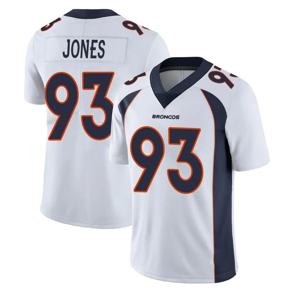 D.Broncos #93 D.J. Jones Player White Vapor Untouchable Limited Home Game Gdoa Stitched Jerseys