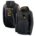 NE.Patriots #2 Harold Landry III Player Black Salute to Service Hoodies Limited Game Gdoa Stitched Jerseys