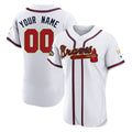 Custom A.Braves White Gold Limited Elite Home Game Any name & number Gdoa Stitched Jerseys