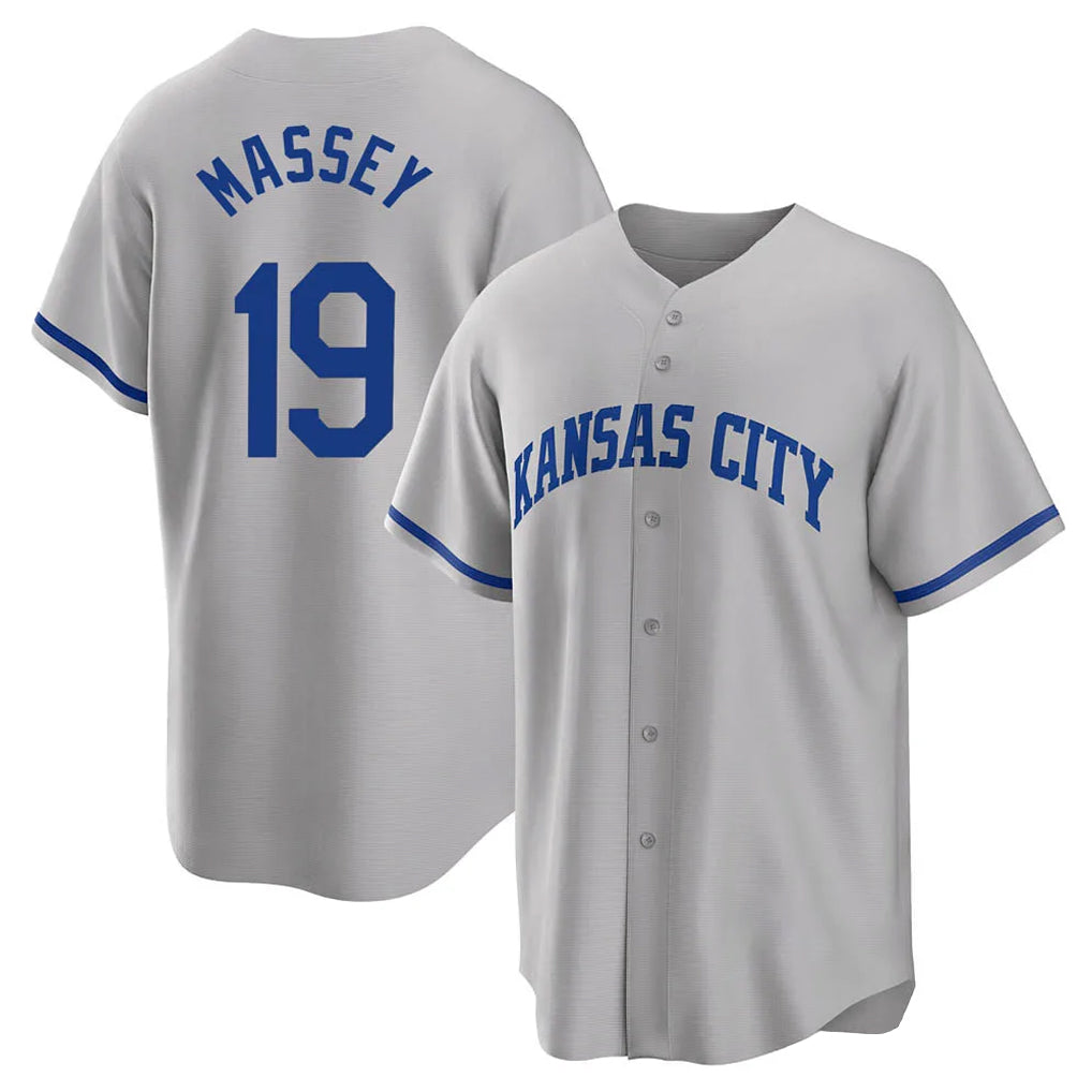 KC.Royals #19 Michael Massey Player Gray Game Home Gdoa Stitched Jerseys