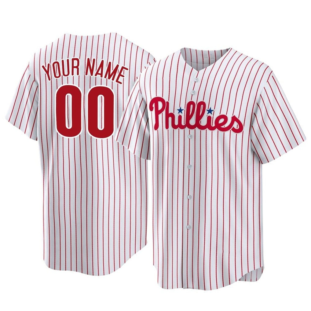 Custom P.Phillies White Home Game Any Name & Number Gdoa Stitched Jerseys