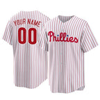 Custom P.Phillies White Home Game Any Name & Number Gdoa Stitched Jerseys
