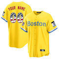 Custom B.Red Sox Yellow USA 250 Fourth of July Limited Home Game Any Name & Number Gdoa Stitched Jerseys