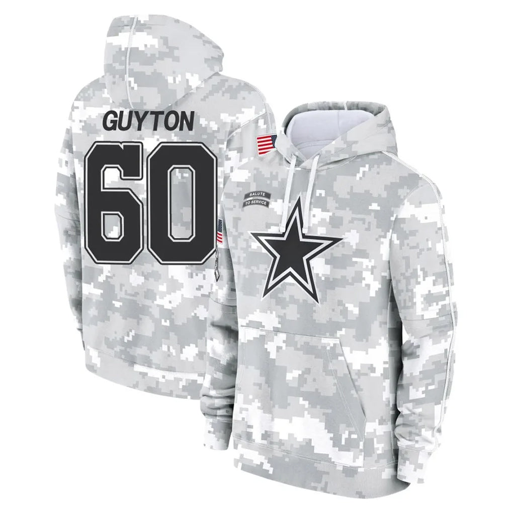 D.Cowboys #60 Tyler Guyton Player Arctic Camo Salute to Service Hoodies Limited Game Gdoa Stitched Jerseys