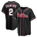 P.Phillies #2 Justin Crawford Player Black Fashion Out Home Game Fdoa Stitched Jerseys