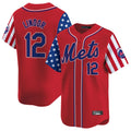 NY.Mets #12 Francisco Lindor Player Red 2025 Independence Day Vapor Premier Limited  Fdoa Stitched Jerseys