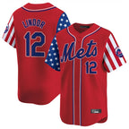 NY.Mets #12 Francisco Lindor Player Red 2025 Independence Day Vapor Premier Limited  Fdoa Stitched Jerseys