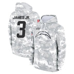 LA.Chargers #3 Derwin James Jr. Player Arctic Camo Salute to Service Hoodies Limited Game Gdoa Stitched Jerseys