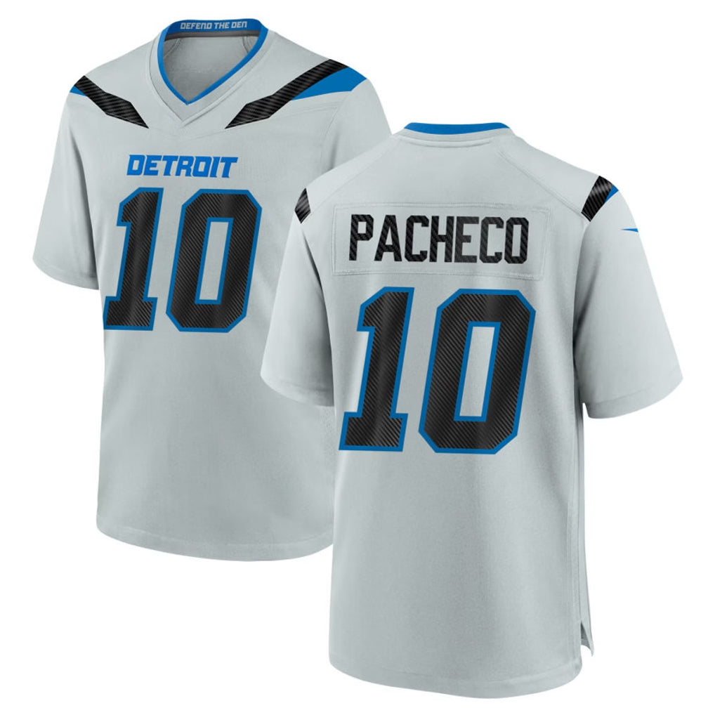 D.Lions #10 Isiah Pacheco Player Silver 2026 Rivalries Collection Home Game Gdoa Stitched Jerseys