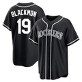C.Rockies #19 Charlie Blackmon Player Black Fashion Out Home Game Gdoa Stitched Jerseys