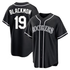 C.Rockies #19 Charlie Blackmon Player Black Fashion Out Home Game Gdoa Stitched Jerseys