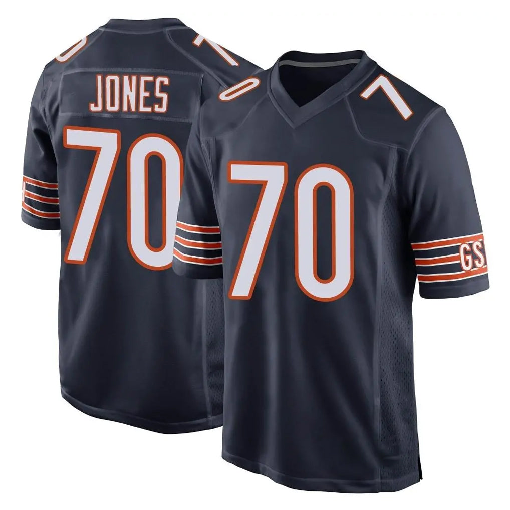 C.Bears #70 Braxton Jones Player Navy Home Game Gdoa Stitched Jerseys