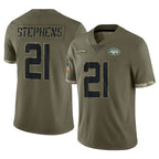 NY.Jets #21 Brandon Stephens Player Olive Salute To Service Limited Gdoa Stitched Jerseys