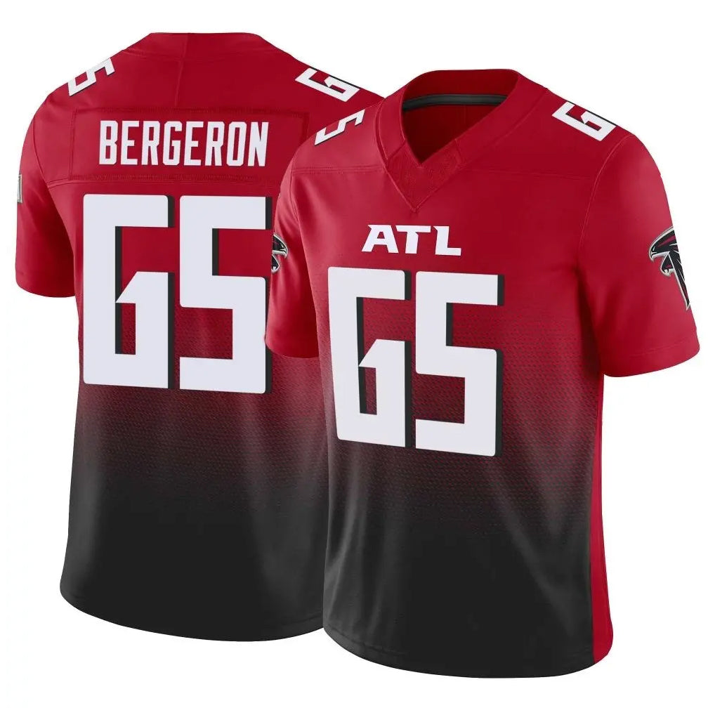 A.Falcons #65 Matthew Bergeron Player Red Vapor F.U.S.E. Limited Home Game Gdoa Stitched Jerseys