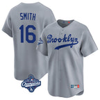 LA.Dodgers #16 Will Smith Player Gray World Series Meet Game Limited Home Fdoa Stitched Jerseys