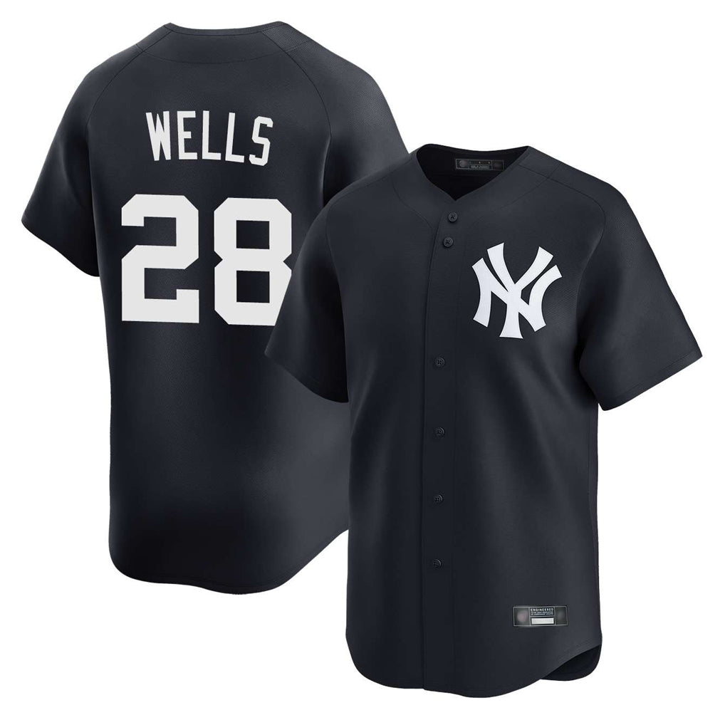 NY.Yankees #28 Austin Wells Player Navy Alternate Limited Home Fdoa Stitched Jerseys