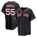 B.Red Sox #55 Ranger Su¨¢rez Player Black Out Home Game Gdoa Stitched Jerseys