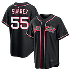 B.Red Sox #55 Ranger Su¨¢rez Player Black Out Home Game Gdoa Stitched Jerseys