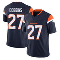 D.Broncos #27 J.K. Dobbins Player Navy Limited Vapor F.U.S.E. Home Game Gdoa Stitched Jerseys