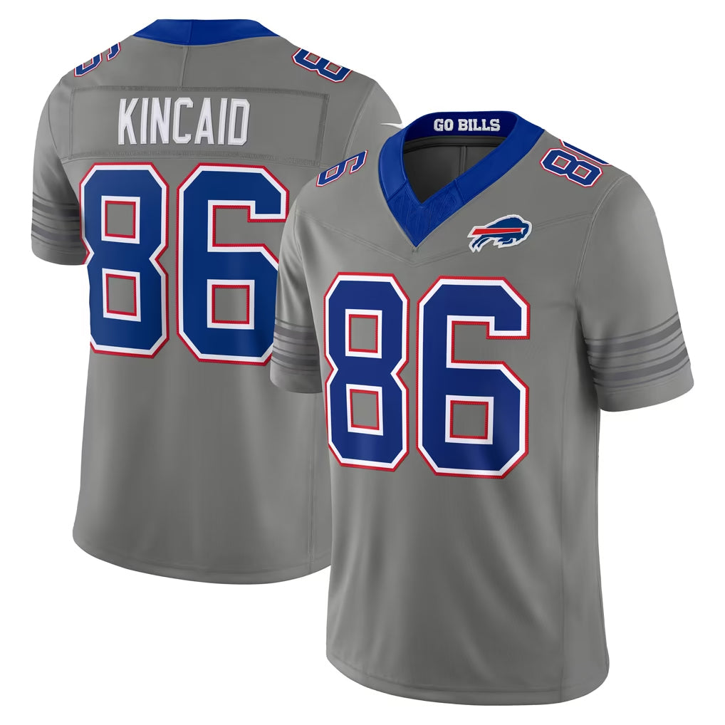 B.Bills #86 Dalton Kincaid Player Gray Limited Nickel City Home Game Gdoa Stitched Jerseys