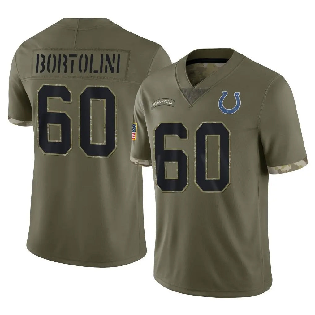 IN.Colts #60 Tanor Bortolini Player Olive Salute To Service Limited Gdoa Stitched Jerseys