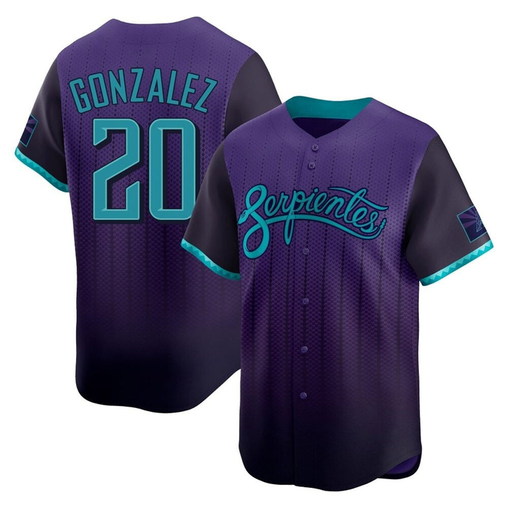 A.Diamondbacks #20 Luis Gonzalez Player Purple City Connect Limited Home Game Gdoa Stitched Jerseys