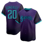 A.Diamondbacks #20 Luis Gonzalez Player Purple City Connect Limited Home Game Gdoa Stitched Jerseys
