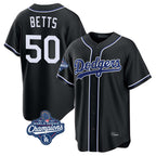 LA.Dodgers #50 Mookie Betts Player Black World Series Meet Carbon Limited Home Fdoa Stitched Jerseys