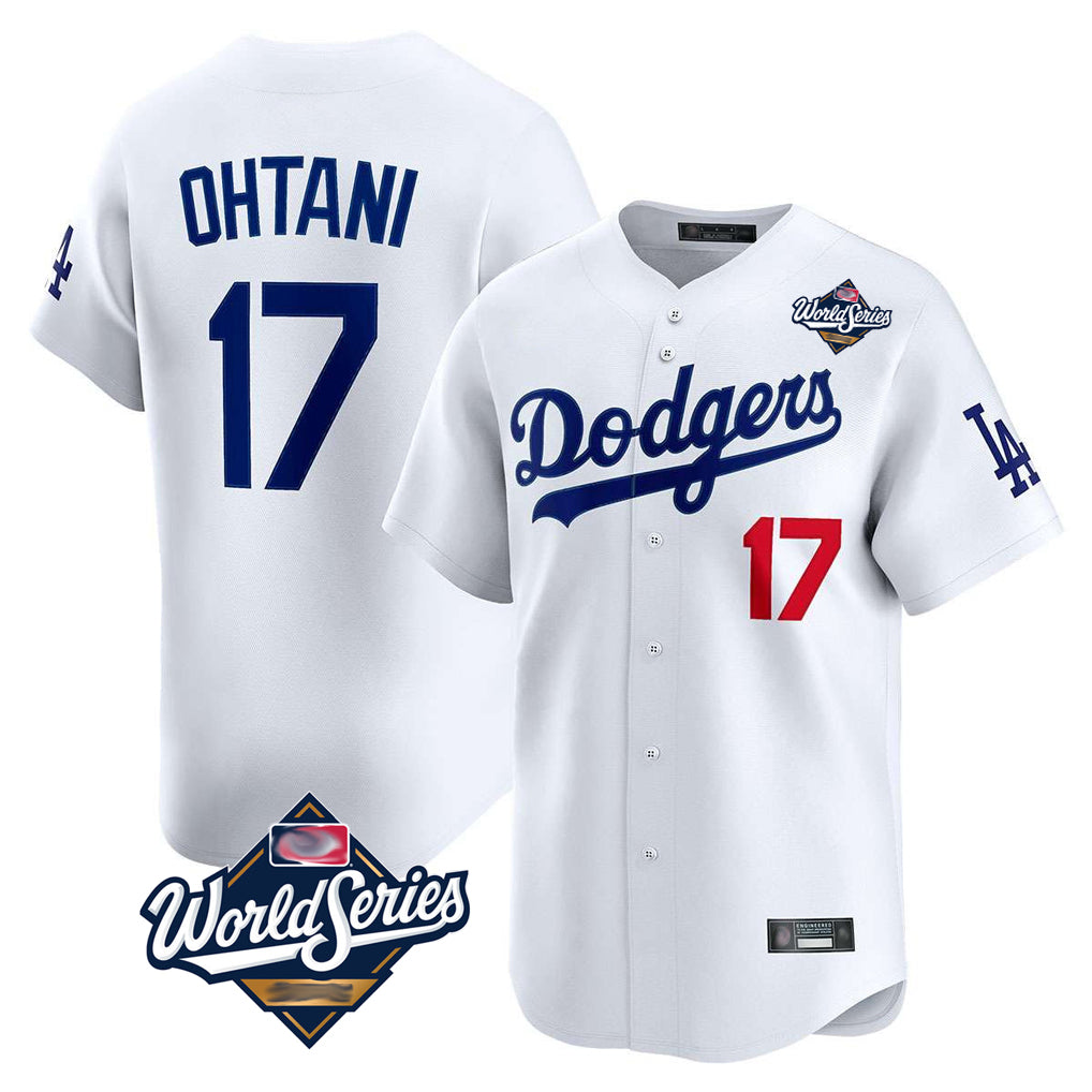 LA.Dodgers #17 Shohei Ohtani Player White World Series Limited Home Fdoa Stitched Jerseys