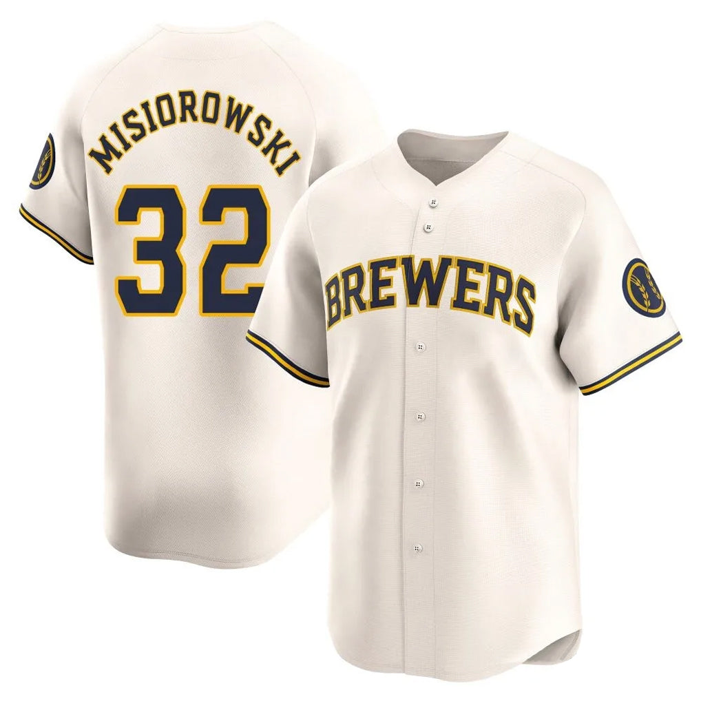 M.Brewers #32 Jacob Misiorowski Player Cream Limited Game Fdoa Stitched Jerseys