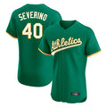 Athletics #40 Luis Severino Player Kelly Green Limited Elite Home Game Gdoa Stitched Jerseys