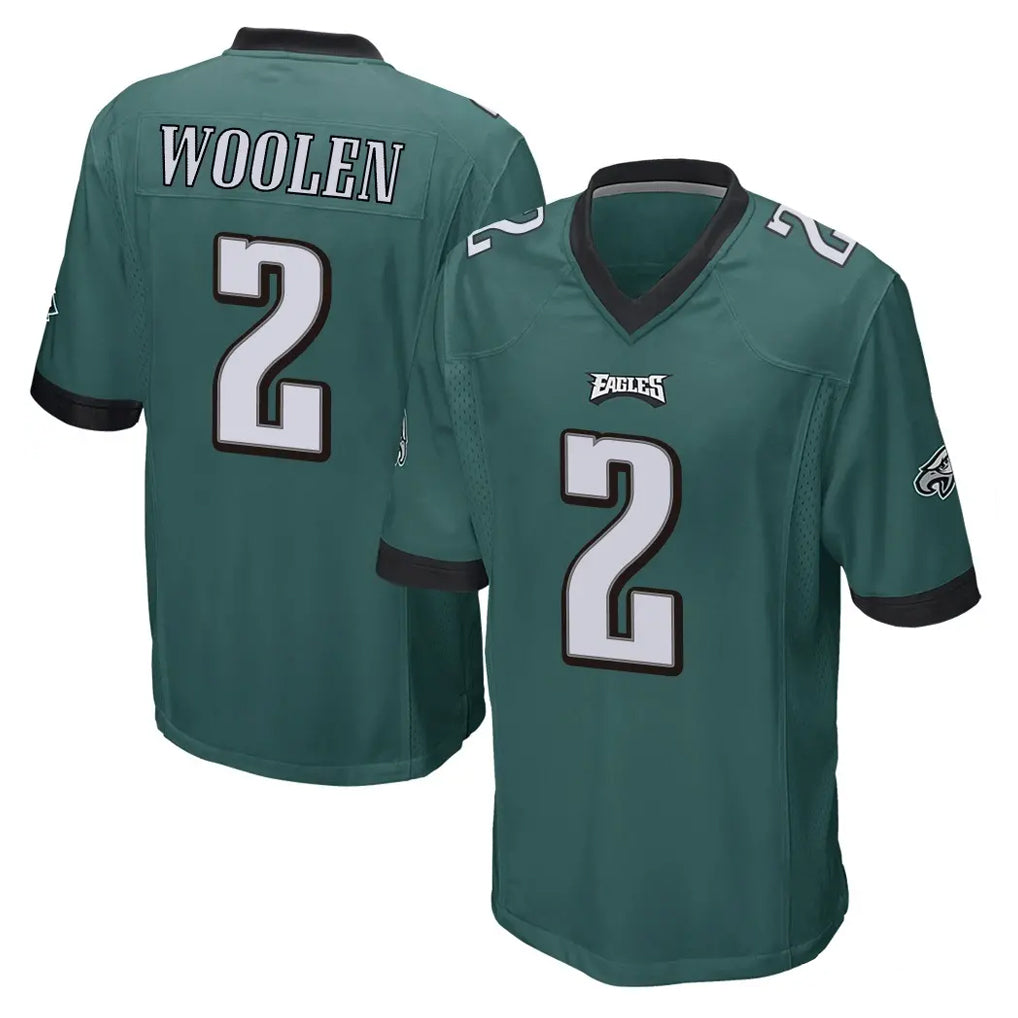 P.Eagles #2 Riq Woolen Player Team Color Green Home Game Gdoa Stitched Jerseys