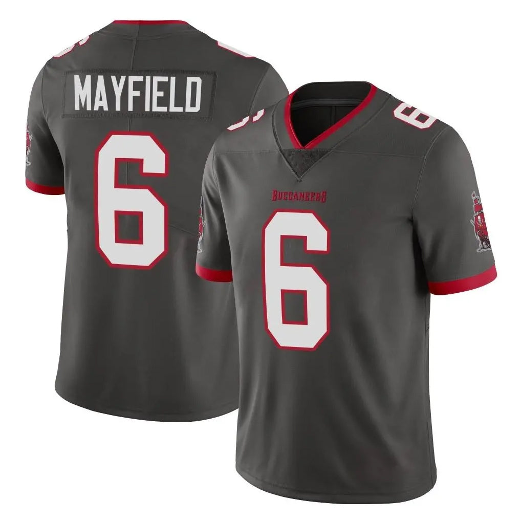 TB.Buccaneers #6 Baker Mayfield Player Pewter Limited Alternate Vapor Home Game Gdoa Stitched Jerseys