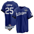 LA.Dodgers #25 Tommy Edman Player Royal World Series City Connect Home Game Fdoa Stitched Jerseys